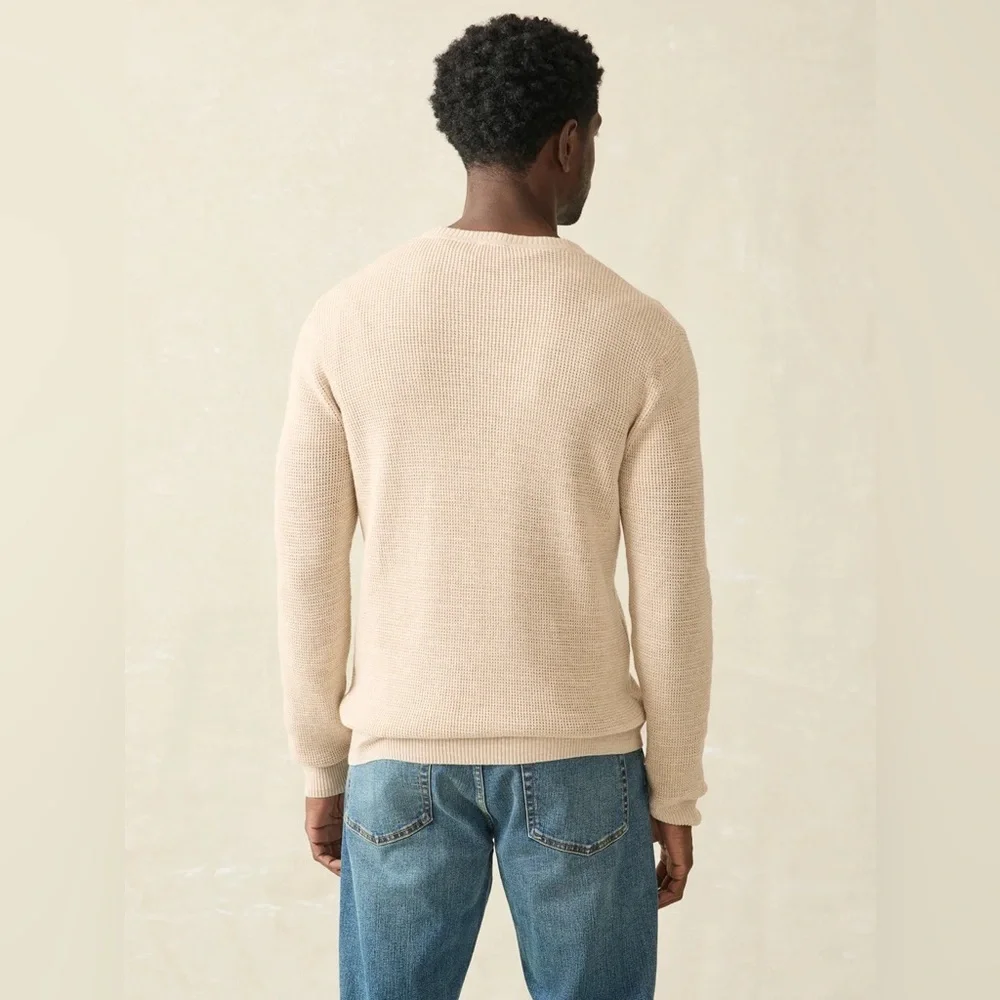 Faherty Sunwashed Crewneck Sweater - Dune Natural Surf Stripe.  Size XXL NWOT